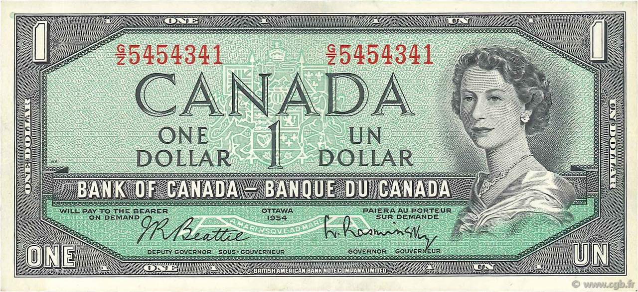 1 Dollar CANADA  1954 P.075b XF