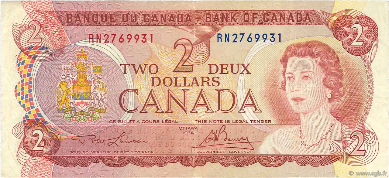 2 Dollars CANADA  1974 P.086a TTB
