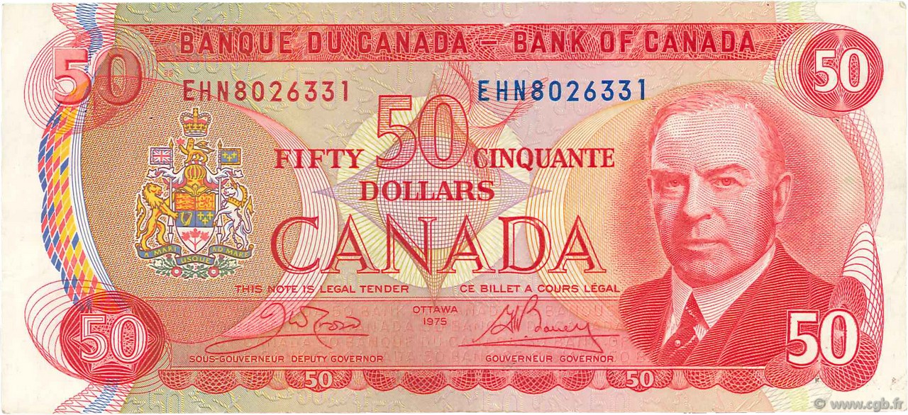 50 Dollars CANADA  1975 P.090b TTB