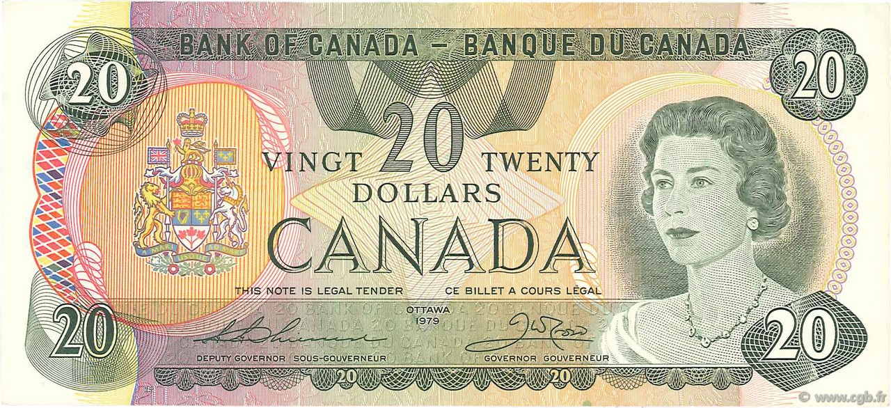 20 Dollars CANADA  1979 P.093c TTB+