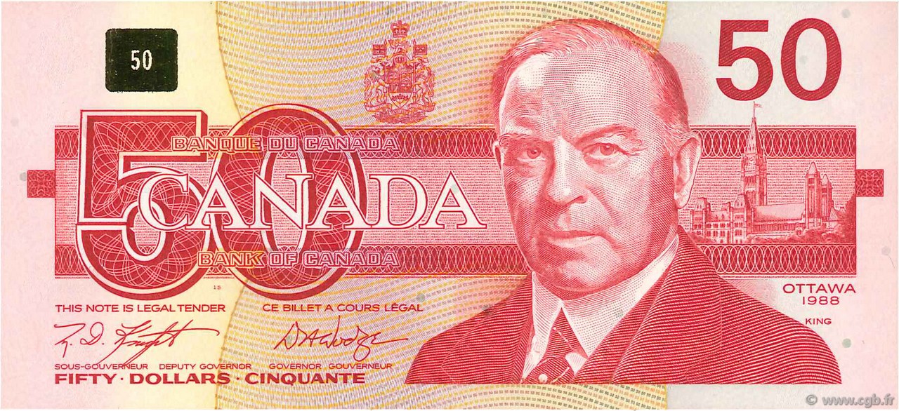 50 Dollars CANADA  1988 P.098d pr.NEUF