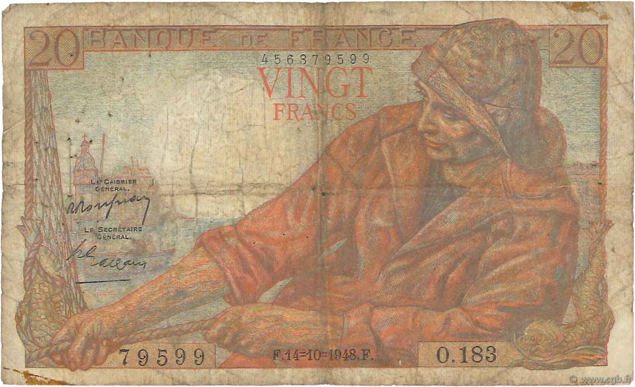 20 Francs PÊCHEUR FRANCE  1948 F.13.13 B