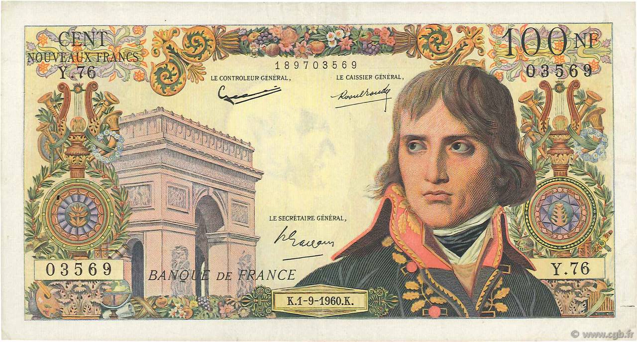 100 Nouveaux Francs BONAPARTE FRANCE  1960 F.59.07 TTB