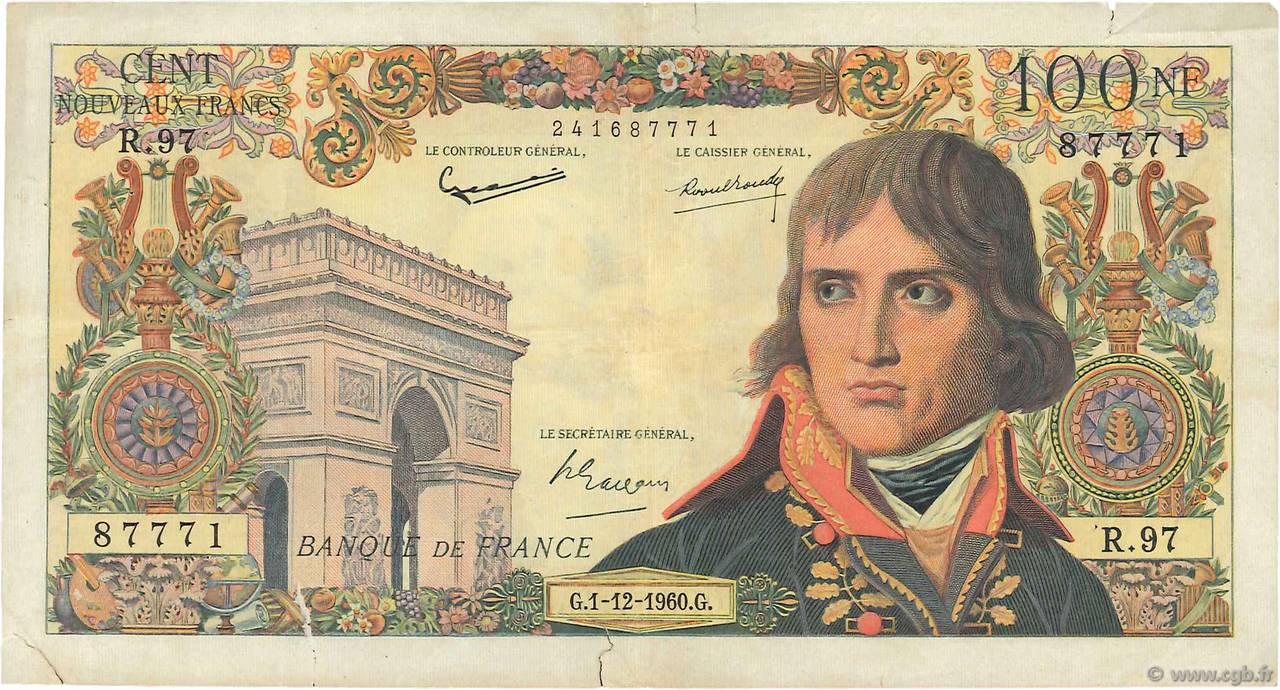 100 Nouveaux Francs BONAPARTE FRANCE  1960 F.59.09 TB