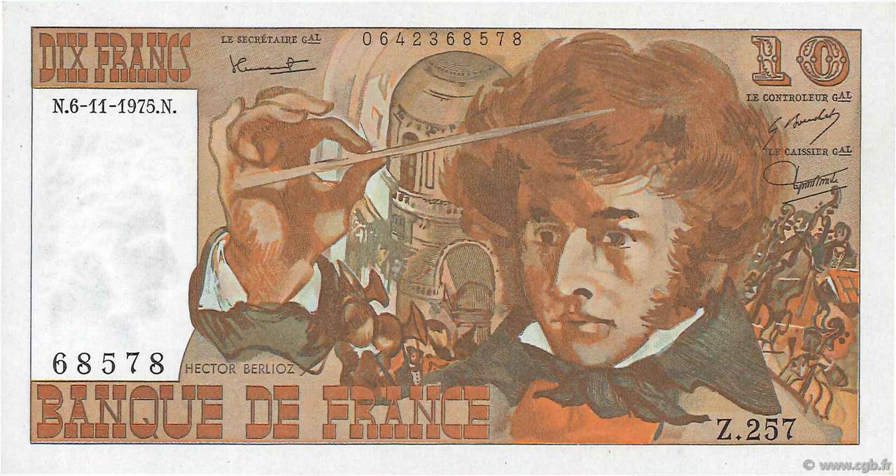 10 Francs BERLIOZ FRANCE  1975 F.63.14 pr.NEUF