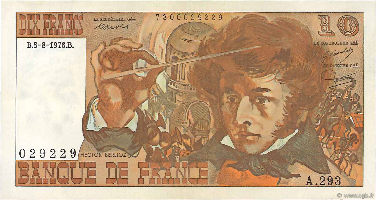 10 Francs BERLIOZ FRANCE  1976 F.63.20 SUP