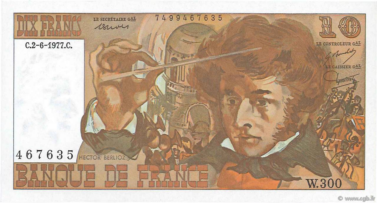 10 Francs BERLIOZ FRANCE  1977 F.63.22 NEUF