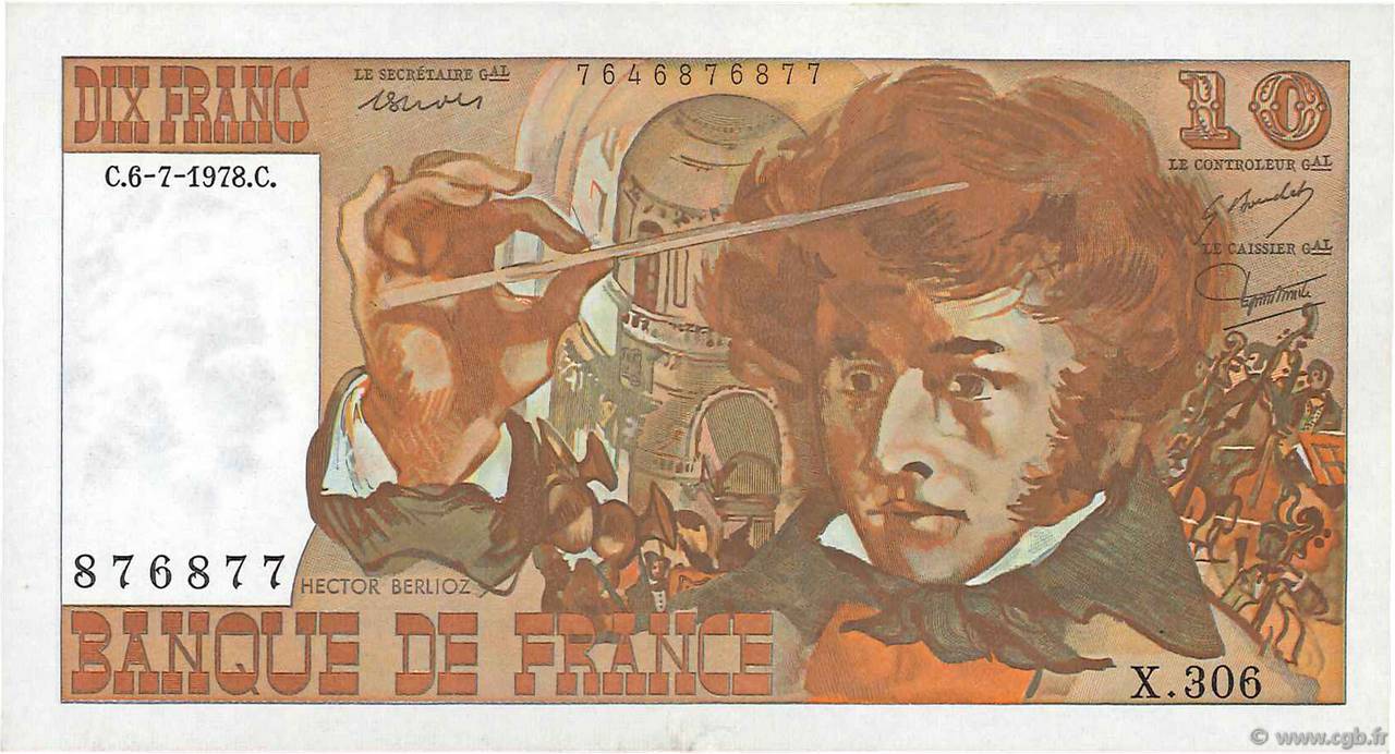 10 Francs BERLIOZ FRANCE  1978 F.63.25 SUP