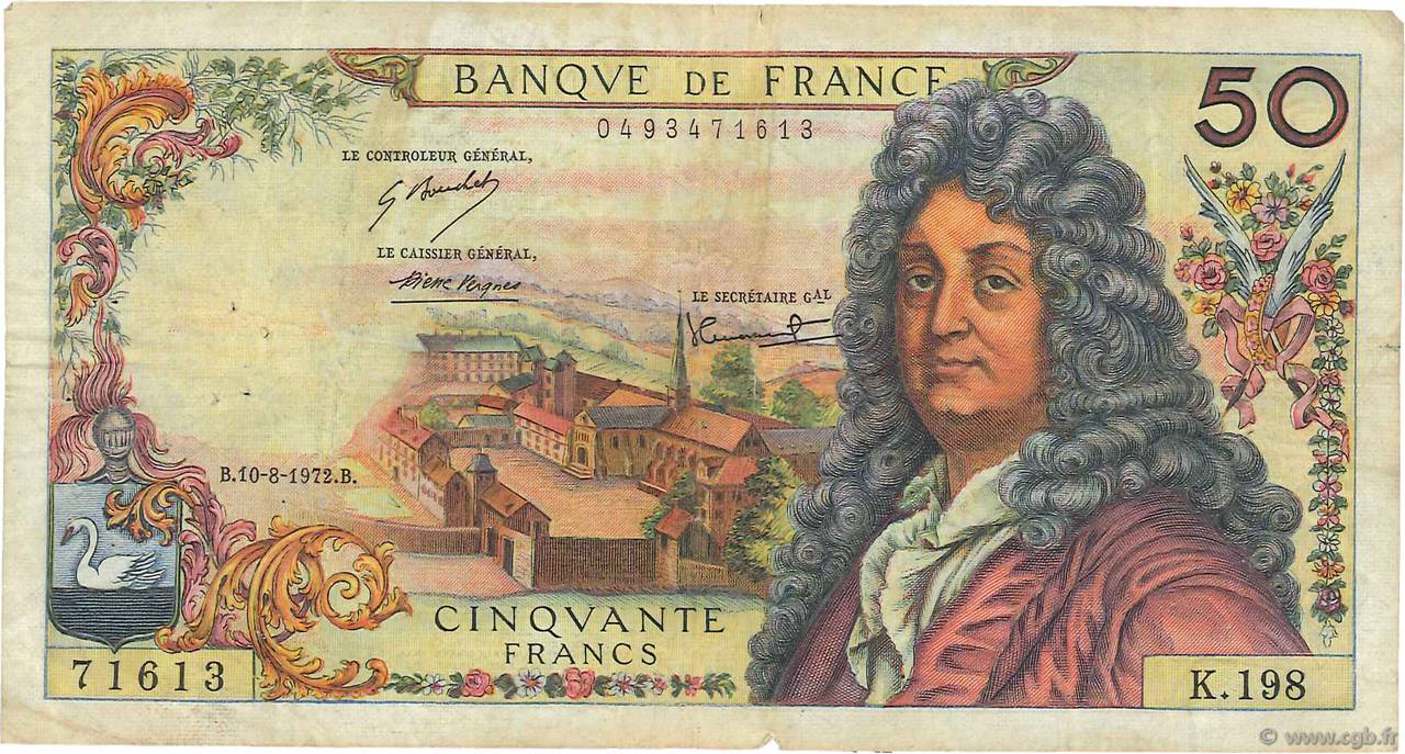 50 Francs RACINE FRANCE  1972 F.64.21 TB