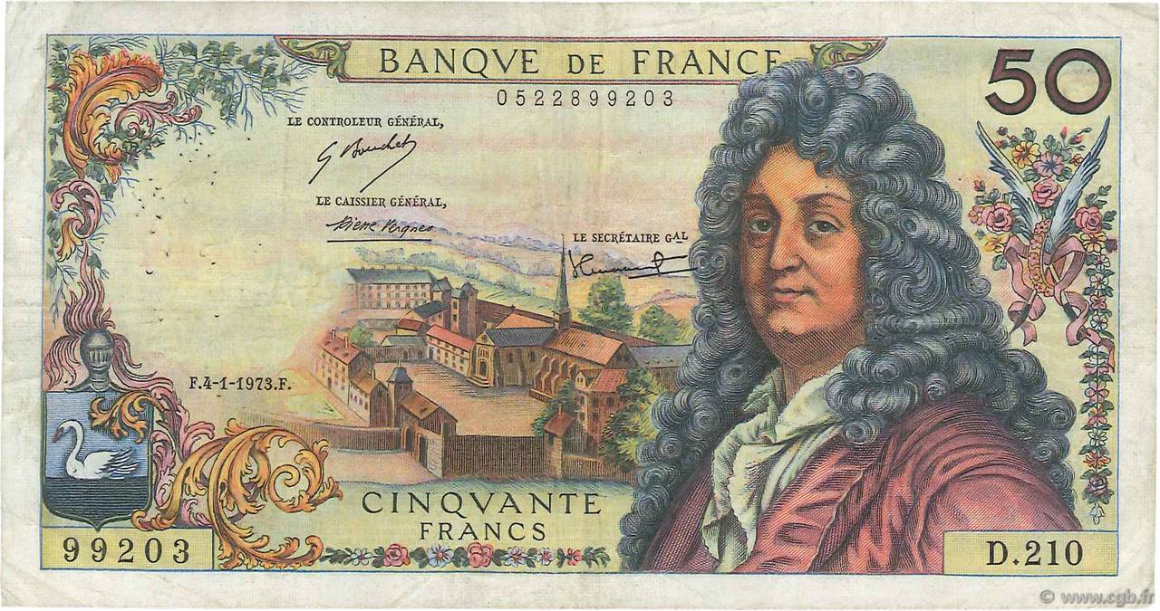50 Francs RACINE FRANCE  1973 F.64.22 TB