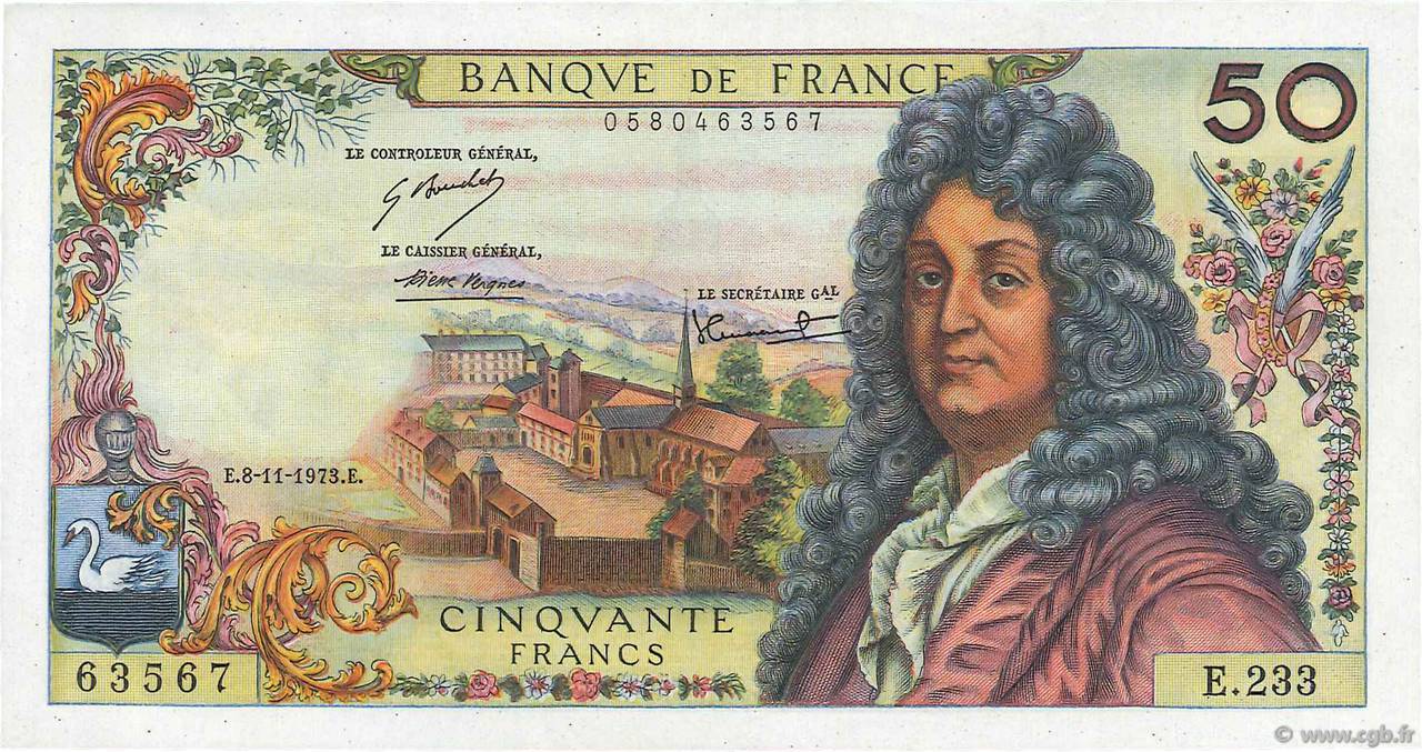 50 Francs RACINE FRANCE  1973 F.64.25 pr.SPL