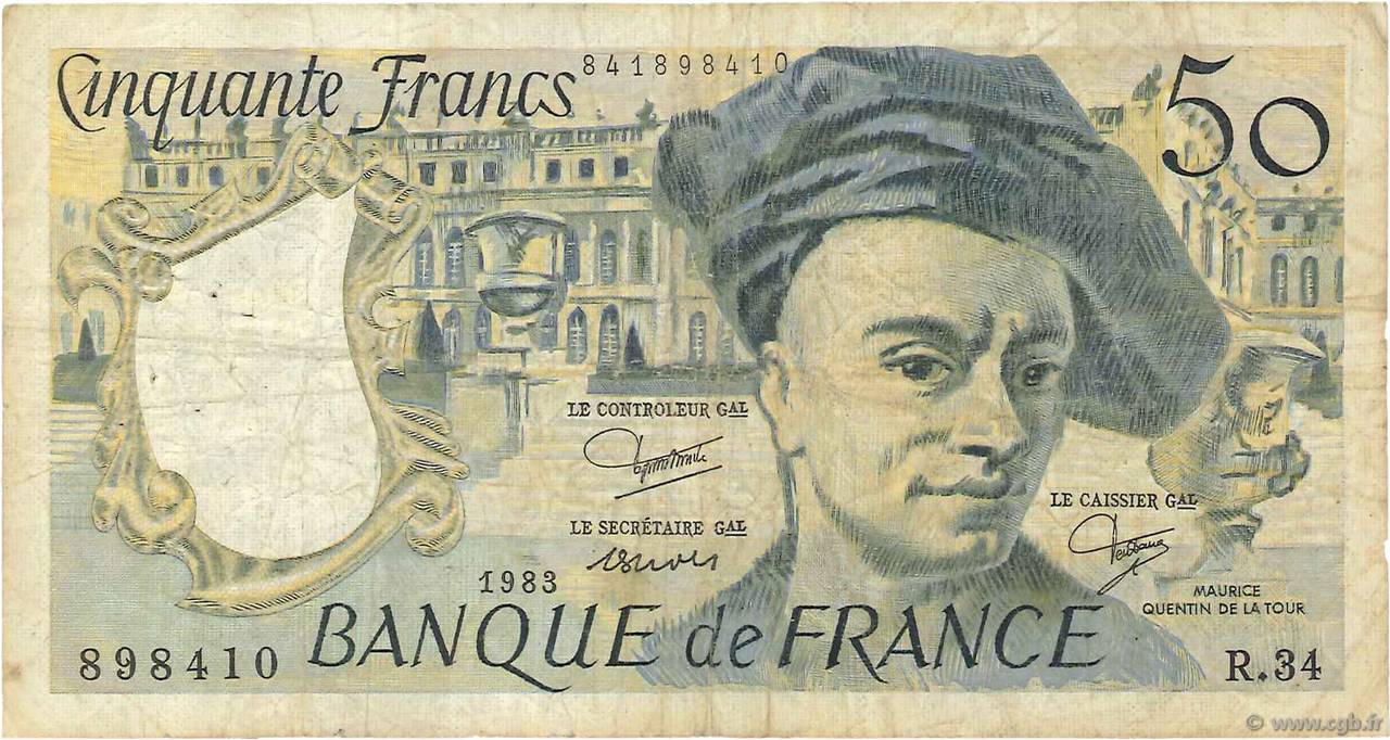 50 Francs QUENTIN DE LA TOUR FRANCE  1983 F.67.09 B
