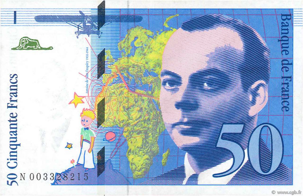 50 Francs SAINT-EXUPÉRY FRANCE  1992 F.72.01b SPL