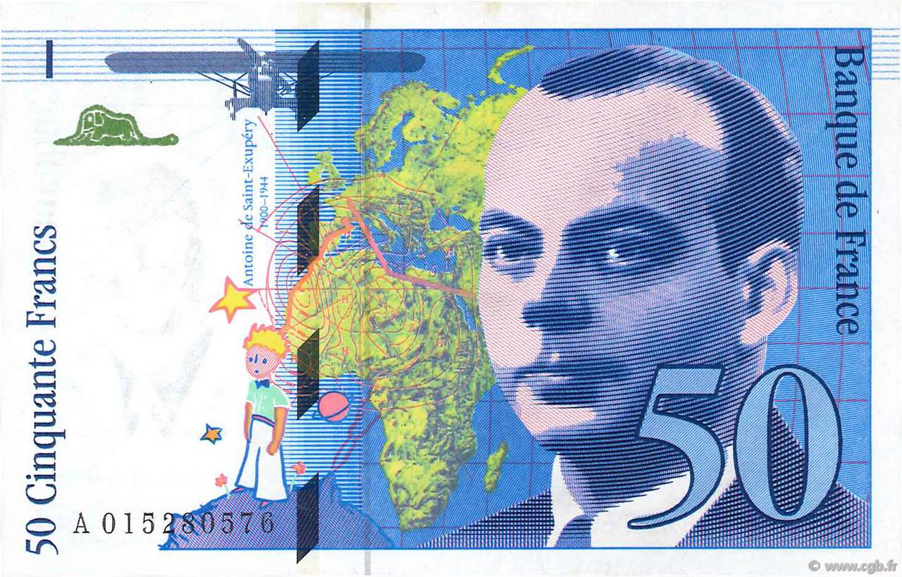50 Francs SAINT-EXUPÉRY Modifié FRANCE  1994 F.73.01a NEUF