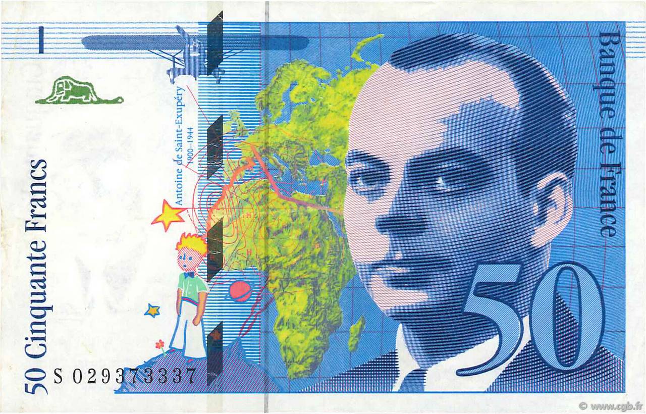 50 Francs SAINT-EXUPÉRY Modifié FRANCE  1996 F.73.02 TTB
