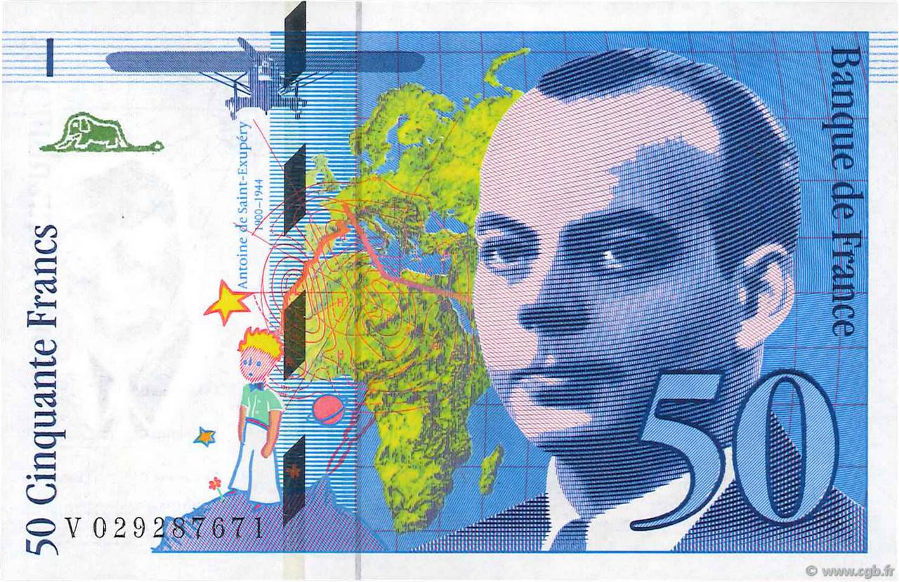 50 Francs SAINT-EXUPÉRY Modifié FRANCE  1996 F.73.02 SPL