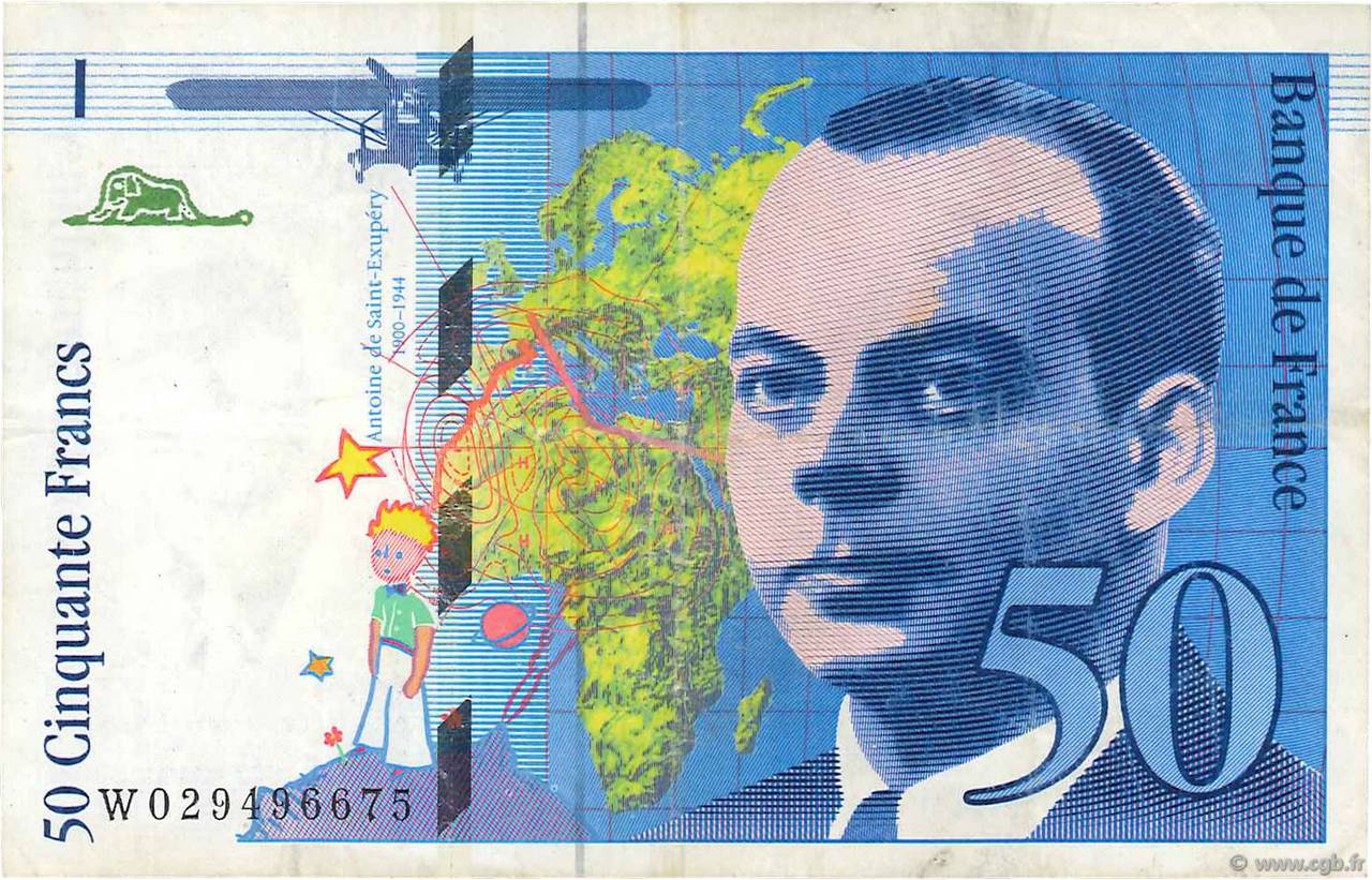 50 Francs SAINT-EXUPÉRY Modifié FRANCE  1996 F.73.02 TTB