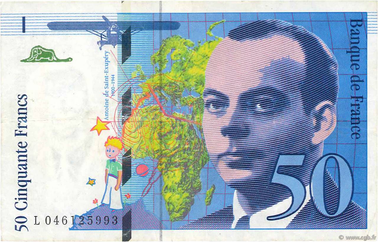 50 Francs SAINT-EXUPÉRY Modifié FRANCE  1996 F.73.03 TTB