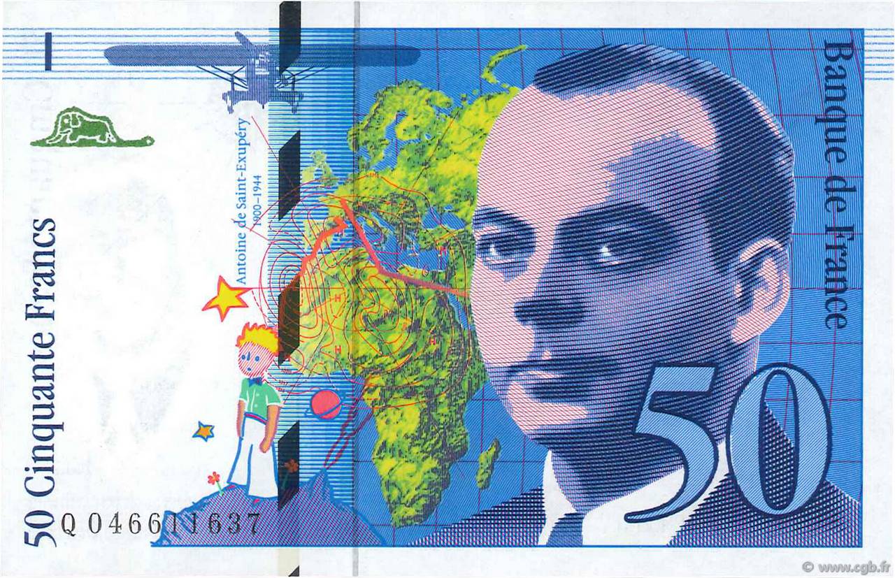 50 Francs SAINT-EXUPÉRY Modifié FRANCE  1996 F.73.03 pr.NEUF