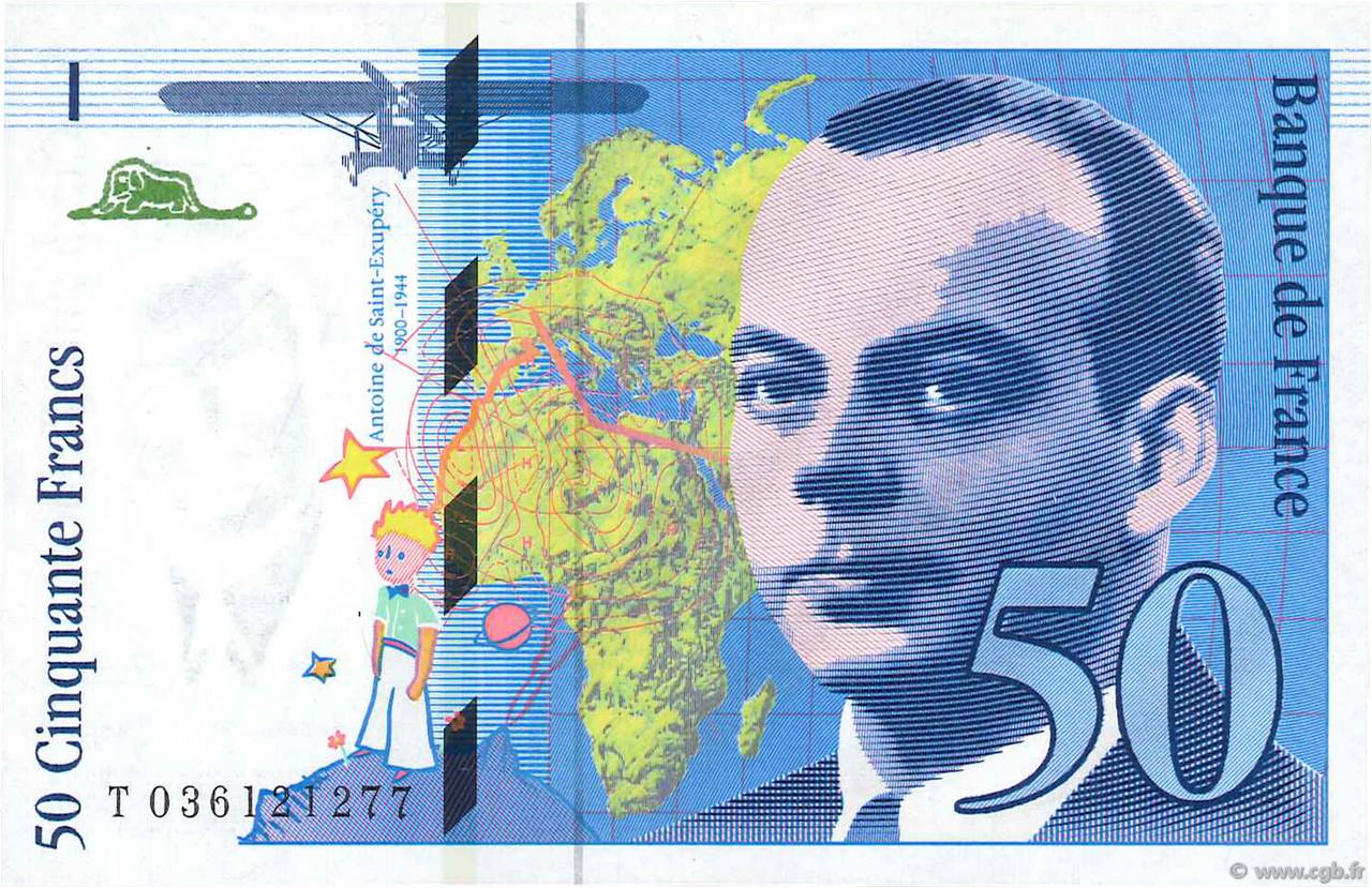 50 Francs SAINT-EXUPÉRY Modifié FRANCE  1997 F.73.04 SPL