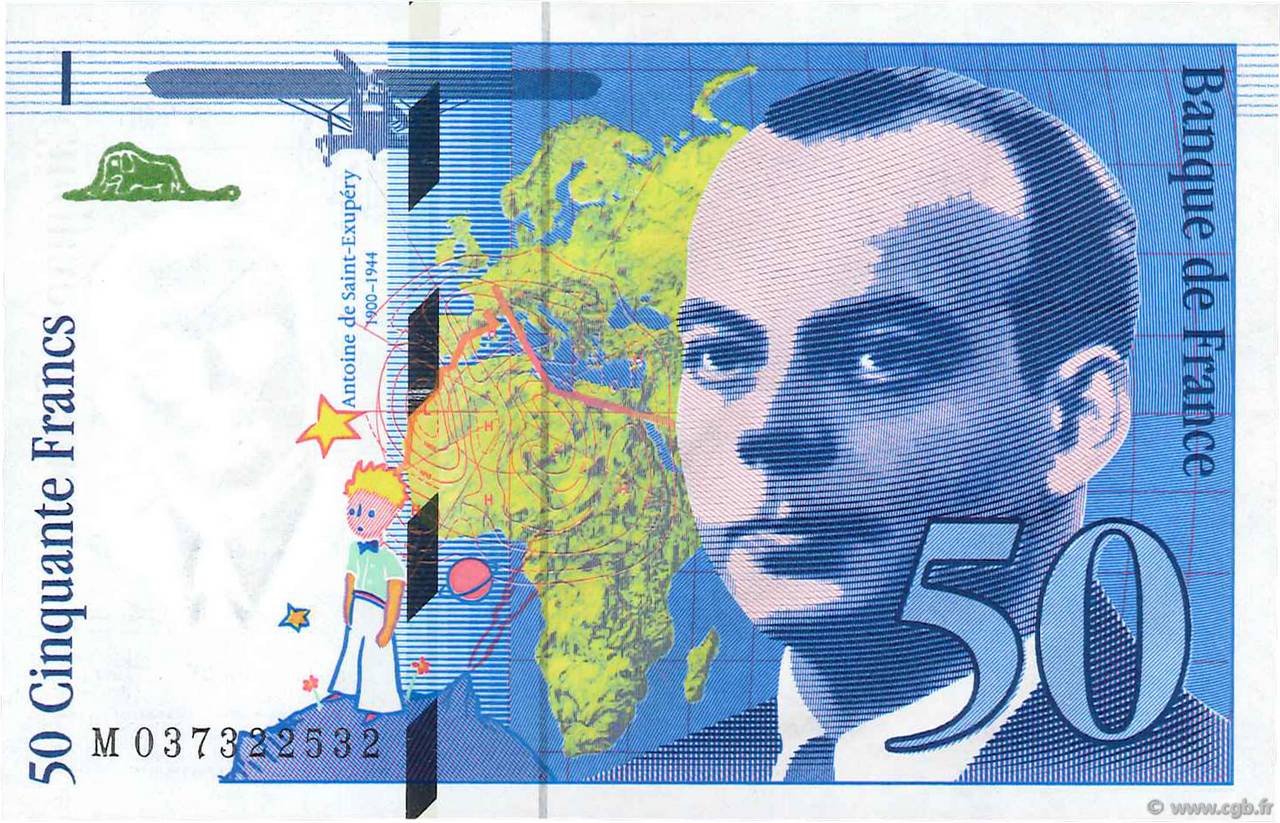 50 Francs SAINT-EXUPÉRY Modifié FRANCE  1997 F.73.04 SUP