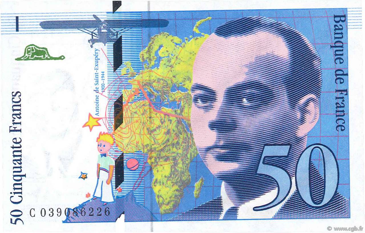 50 Francs SAINT-EXUPÉRY Modifié Fauté FRANCE  1997 F.73.04 UNC