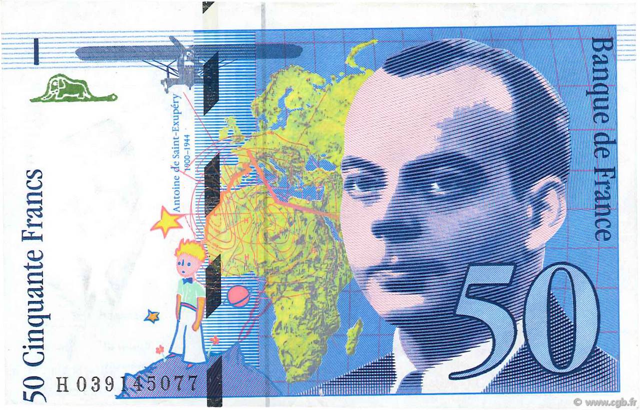 50 Francs SAINT-EXUPÉRY Modifié Fauté FRANCE  1997 F.73.04 TTB