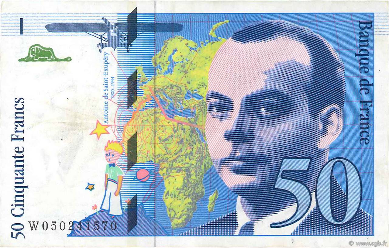 50 Francs SAINT-EXUPÉRY Modifié FRANCE  1999 F.73.05 TTB