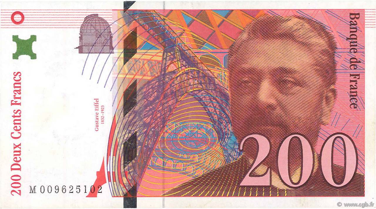 200 Francs EIFFEL FRANCE  1996 F.75.02 XF