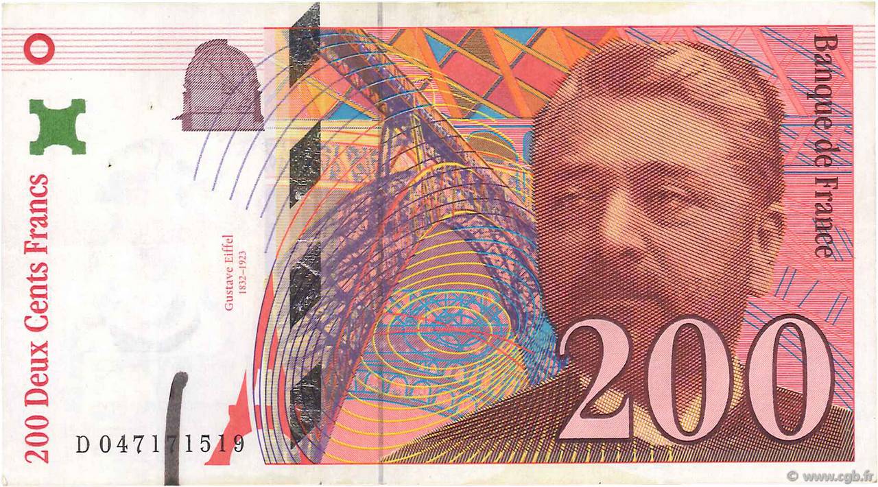 200 Francs EIFFEL FRANCE  1996 F.75.03b pr.TTB