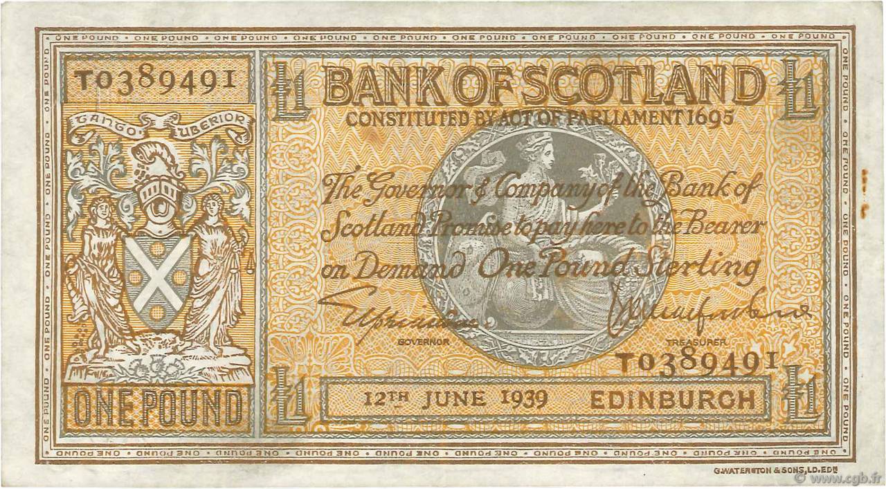 1 Pound SCOTLAND  1939 P.091b VF
