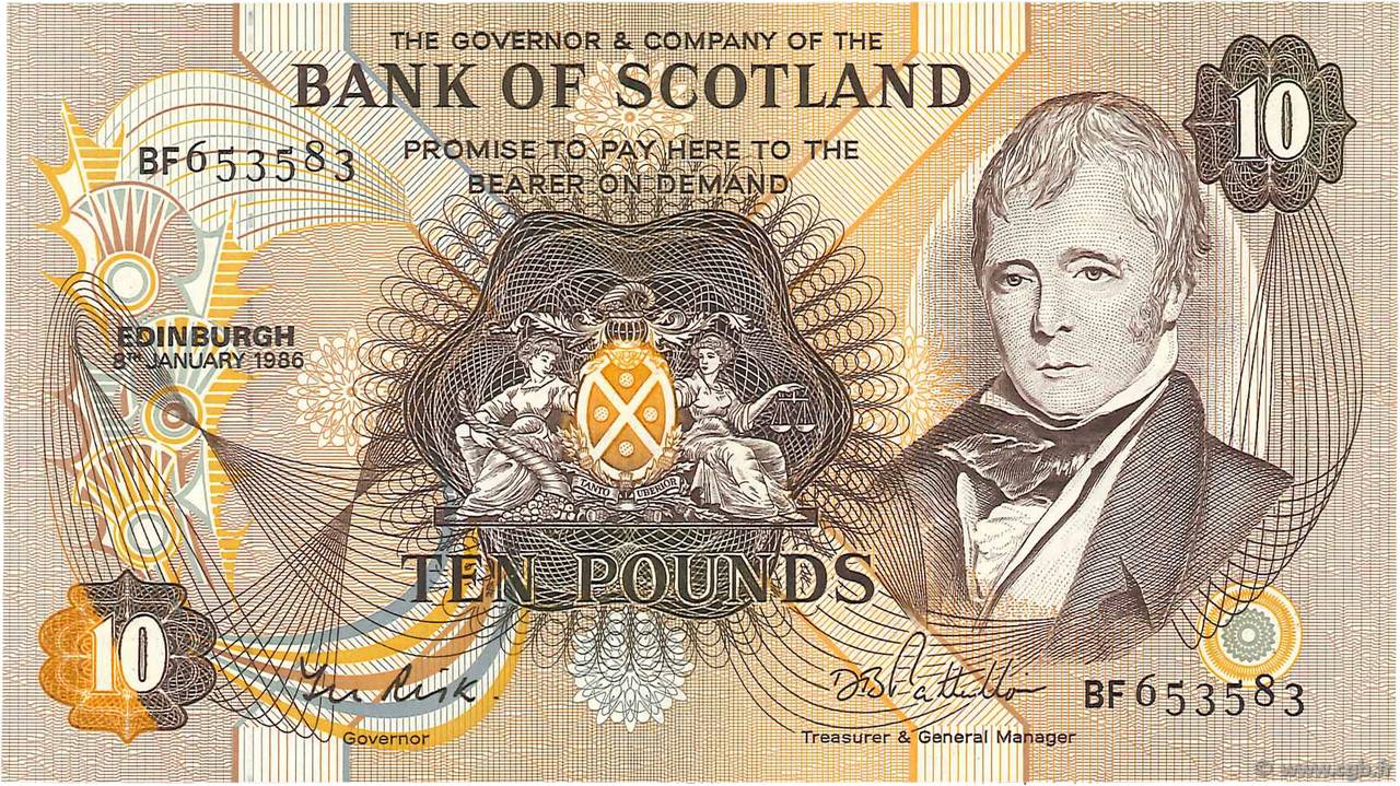 10 Pounds SCOTLAND  1986 P.113c EBC+