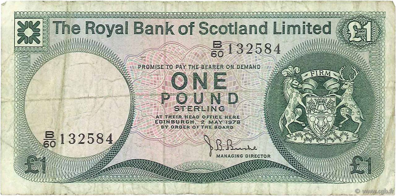 1 Pound ÉCOSSE  1978 P.336a TB