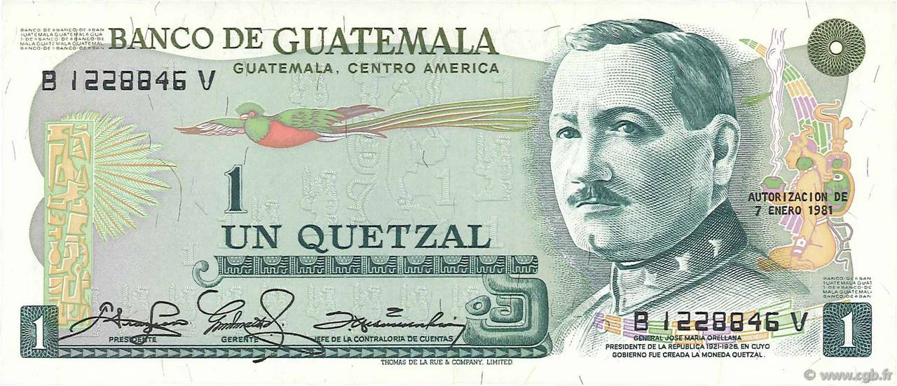 1 Quetzal GUATEMALA  1981 P.059c NEUF