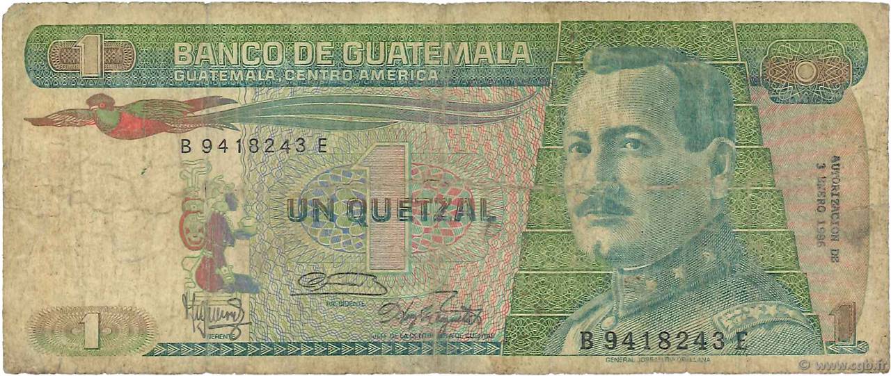 1 Quetzal GUATEMALA  1986 P.066 B