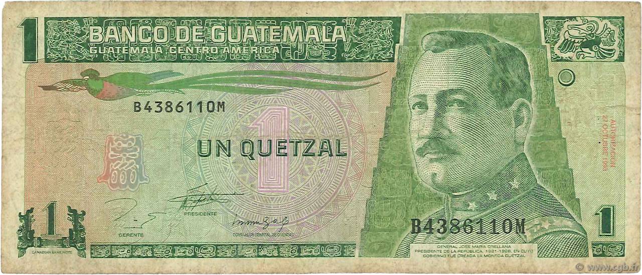 1 Quetzal GUATEMALA  1993 P.087a B