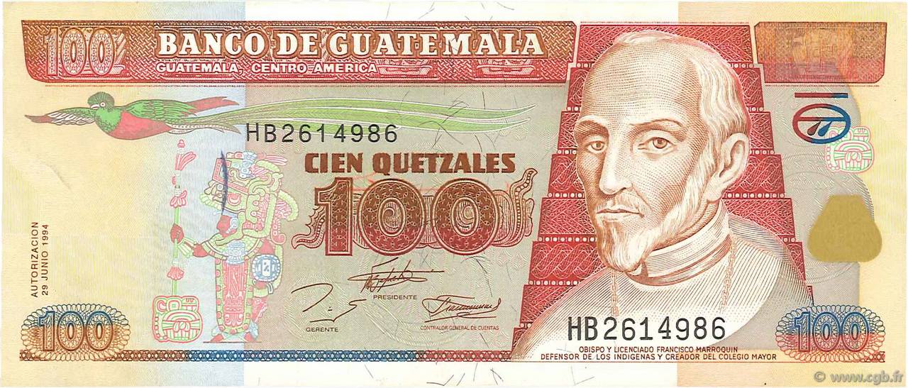 100 Quetzales GUATEMALA  1994 P.095a SUP