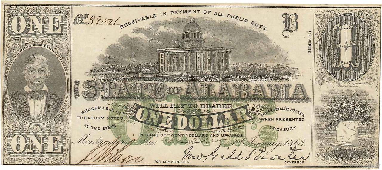 1 Dollar ÉTATS-UNIS D AMÉRIQUE  1863 PS.0213a SPL