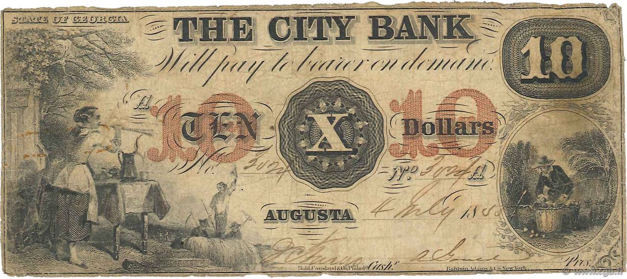 10 Dollars ÉTATS-UNIS D AMÉRIQUE  1855 Haxby.G.08a TB