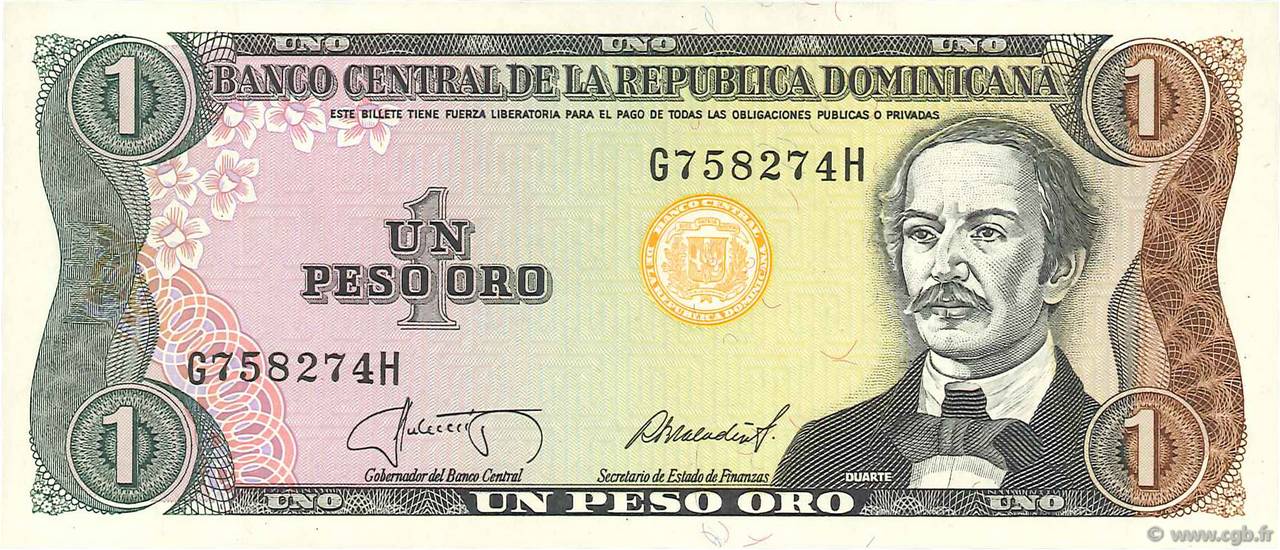 1 Peso Oro RÉPUBLIQUE DOMINICAINE  1987 P.126b UNC