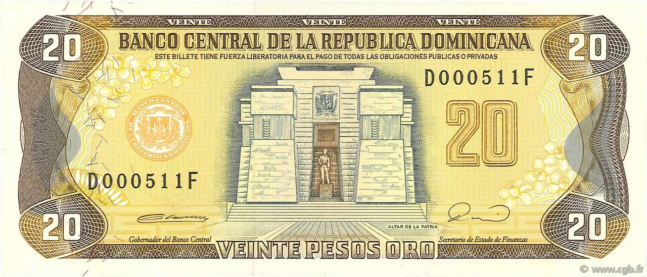20 Pesos Oro RÉPUBLIQUE DOMINICAINE  1990 P.133 FDC