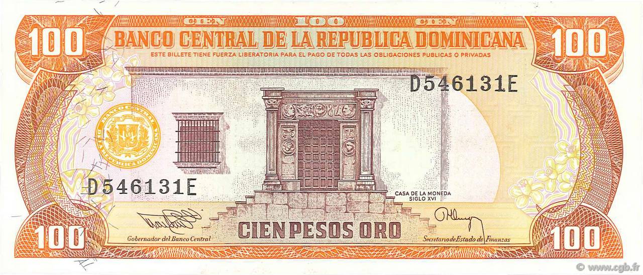 100 Pesos Oro RÉPUBLIQUE DOMINICAINE  1994 P.136b NEUF