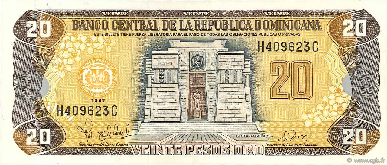 20 Pesos Oro RÉPUBLIQUE DOMINICAINE  1997 P.154a SUP