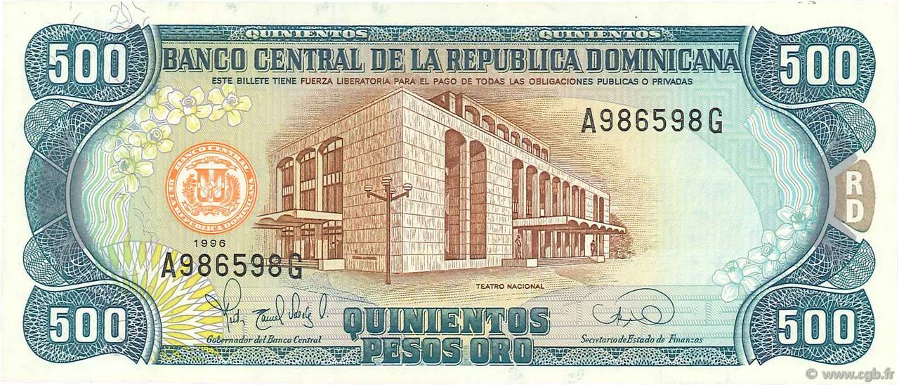 500 Pesos Oro RÉPUBLIQUE DOMINICAINE  1996 P.157a NEUF