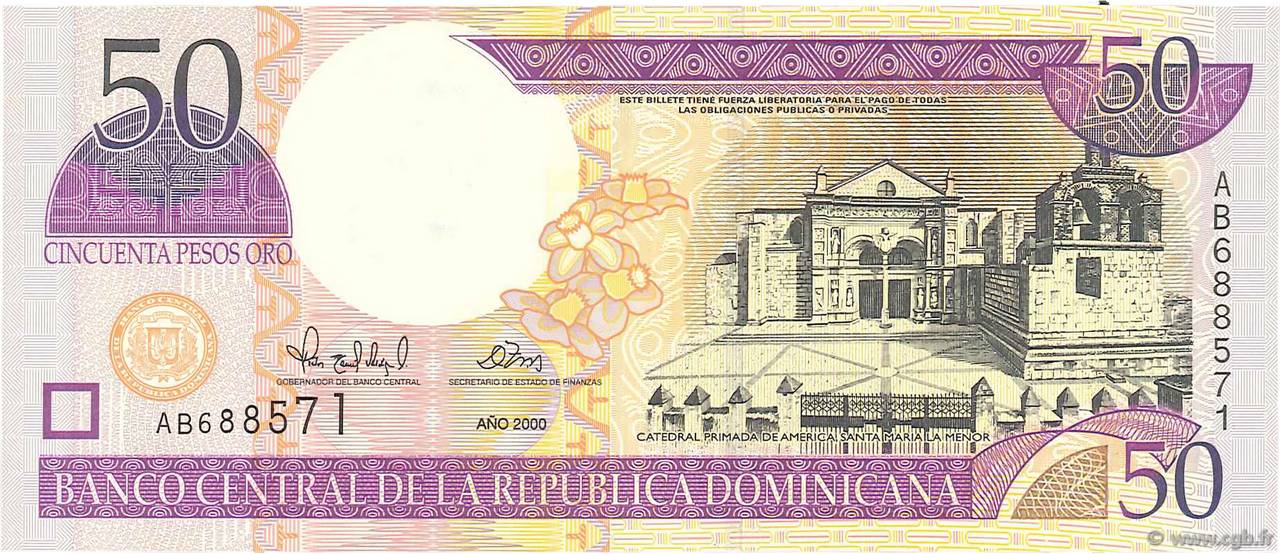 50 Pesos Oro RÉPUBLIQUE DOMINICAINE  2000 P.161a NEUF