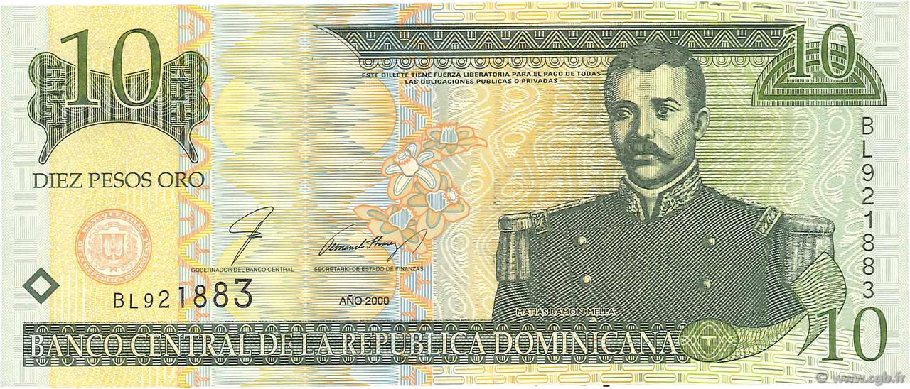 10 Pesos Oro RÉPUBLIQUE DOMINICAINE  2000 P.165a NEUF