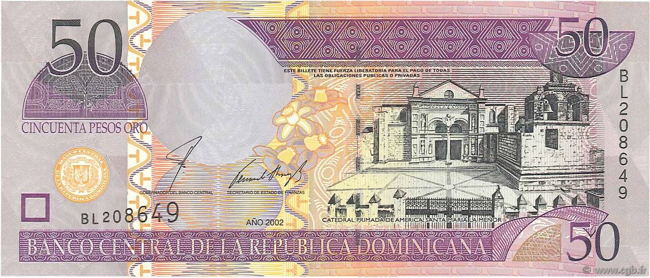 50 Pesos Oro RÉPUBLIQUE DOMINICAINE  2002 P.170b NEUF