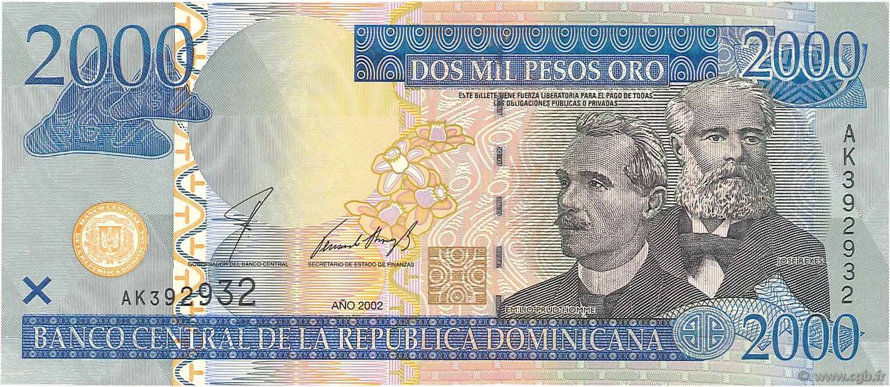 2000 Pesos Oro RÉPUBLIQUE DOMINICAINE  2002 P.174a SPL