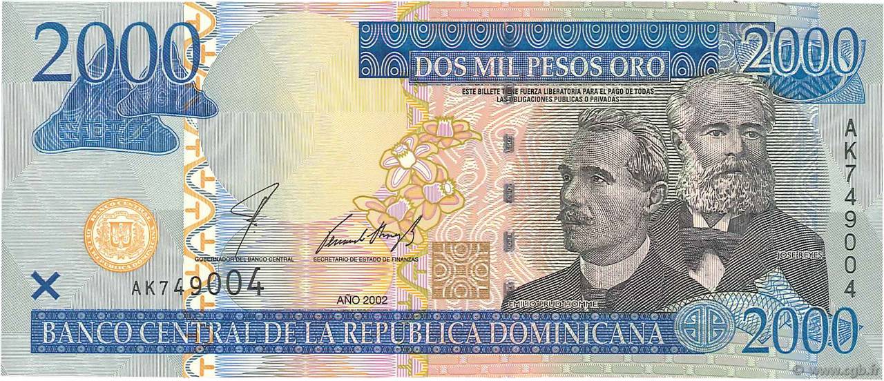 2000 Pesos Oro RÉPUBLIQUE DOMINICAINE  2002 P.174a pr.NEUF