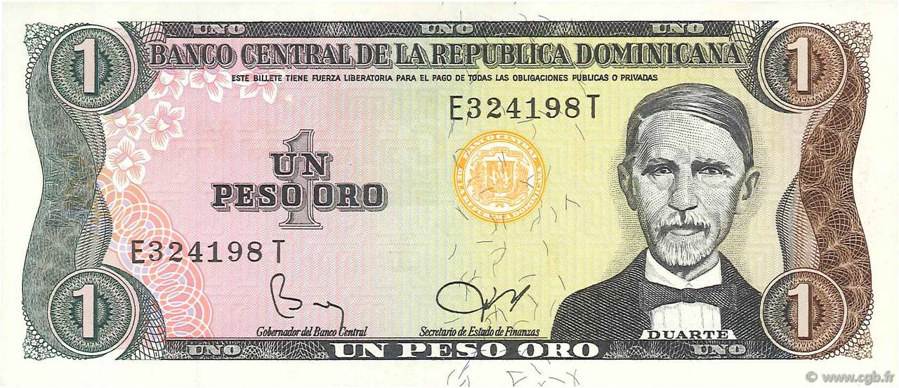 1 Peso Oro RÉPUBLIQUE DOMINICAINE  1982 P.117c SUP